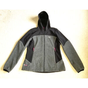Womens Jacket-MILLET-black/grey dual softshell performance "M-Wind" zip up ls-M